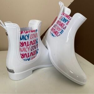 Juicy Couture White Boots with Pink Accents